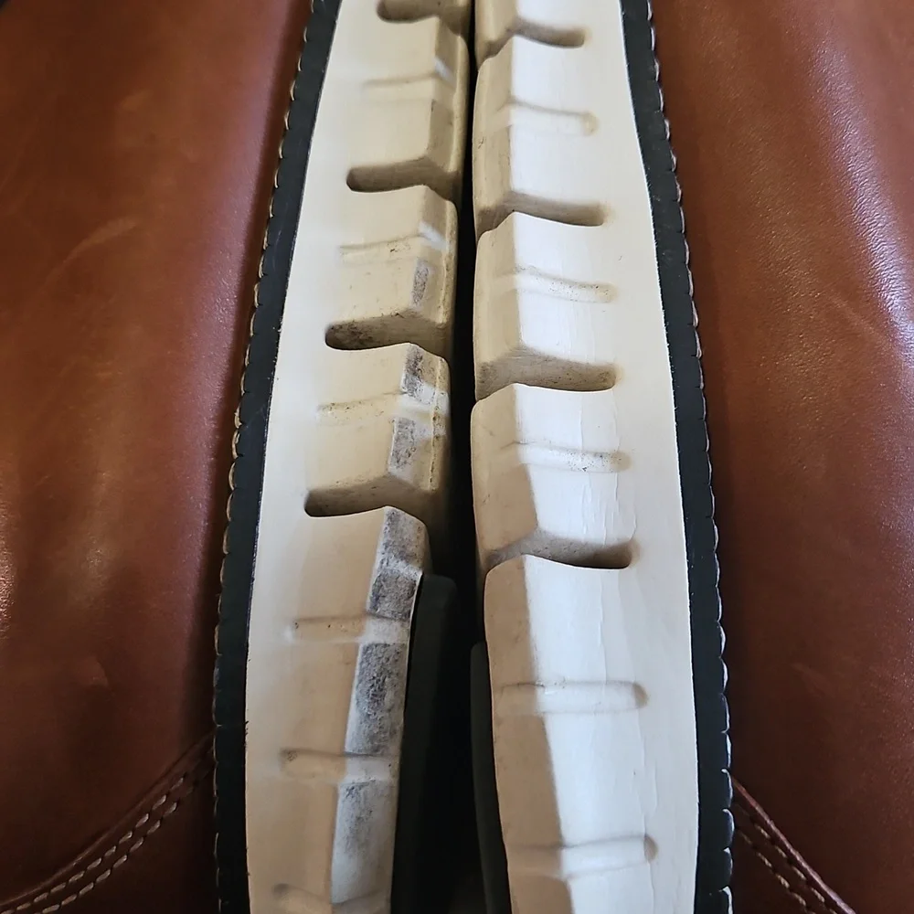 Cole Haan Brown Leather Hiking-Style Boots with Dark Brown Accents